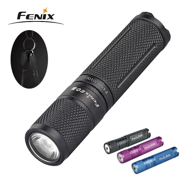 Black Blue Purple Fenix E05 2014 Edition Edc Keychain Flashlight Cree XP-E2 R4 LED 85Lumens AAA Battery Underwater Torch Light | Освещение