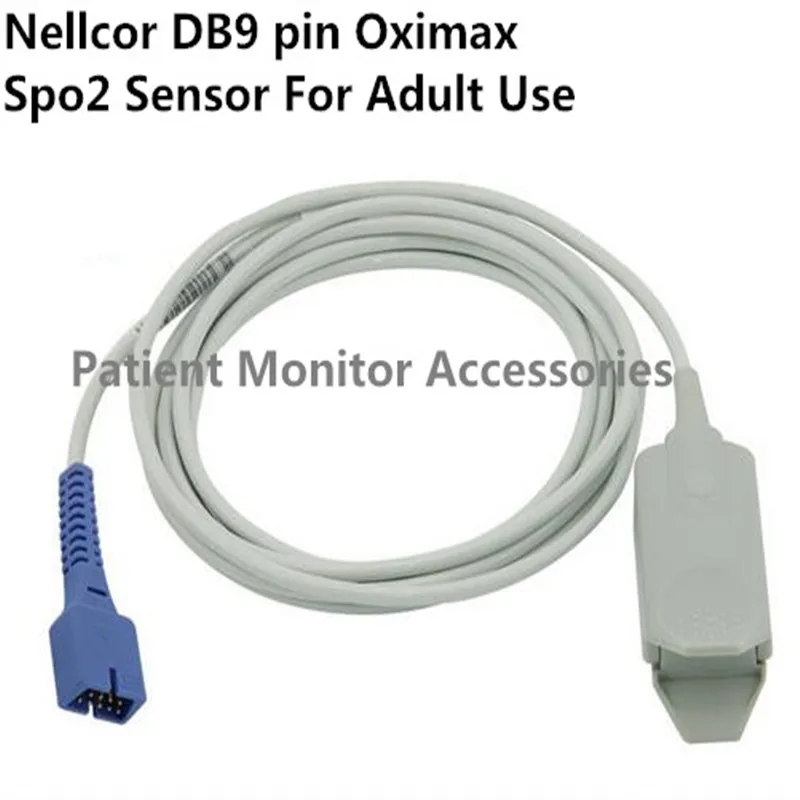 

2021 совместимый с Nellcor DB9 Pin с 0ximax Tech, датчик Spo2 для взрослых, датчик оксиметрии, датчик кислорода в крови, ТПУ, 1 м