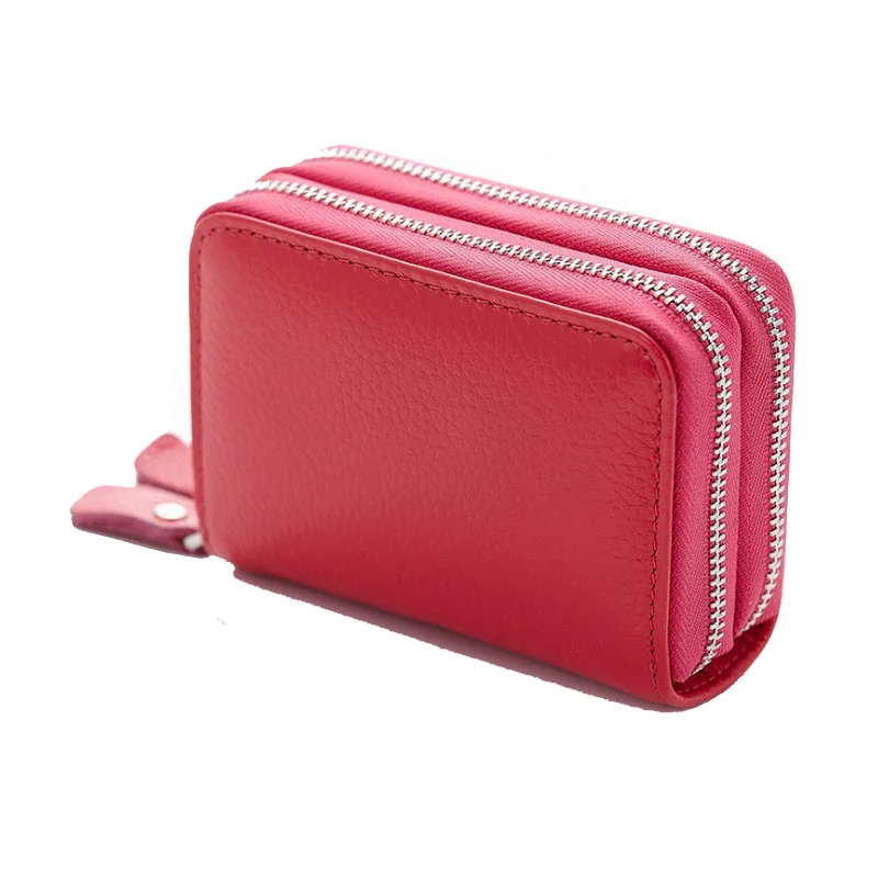 Короткие женские кошельки из натуральной кожи с двойной молнией женский