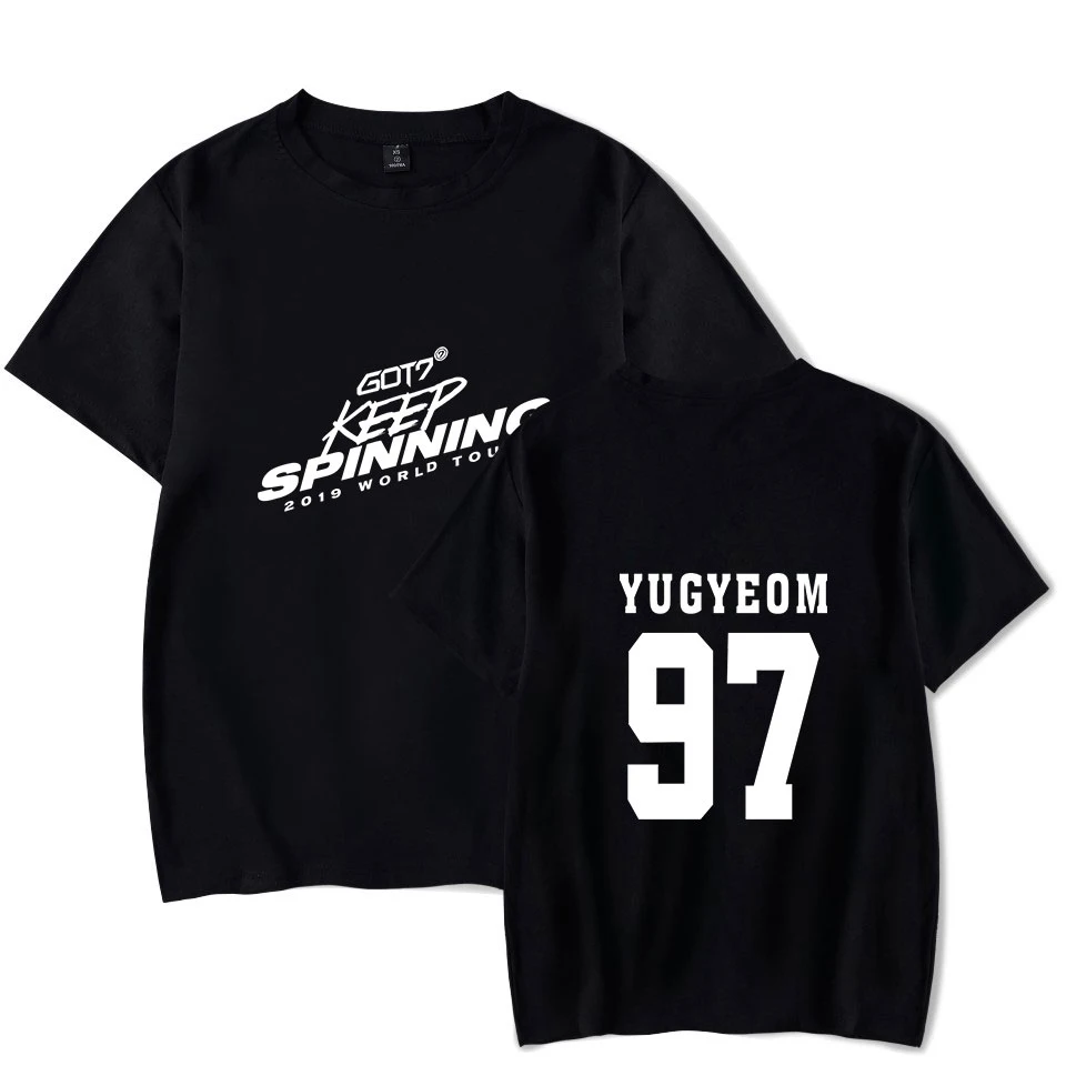 2019 KPOP GOT7 WORLD TOUR держать новая модель 2D принтом Футболка для женщин/мужская одежда
