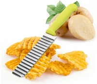 300pcs french stainless steel wave knife professional potato knife french fries cutting bar fruit ripple knife sn1104
