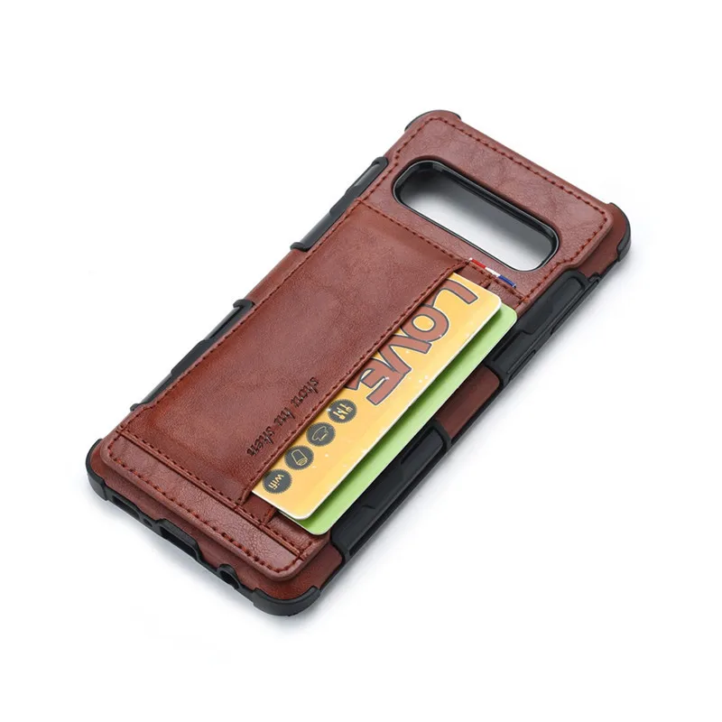 Credit Card Holder Case For Samsung Galaxy S10 Plus Luxury PU Leather Back Cover Business Wallet S10E S10+ Capa | Мобильные телефоны