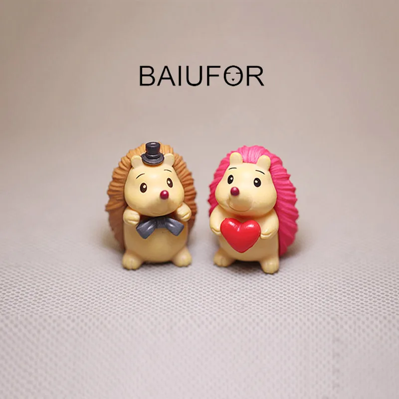 BAIUFOR 4 шт. миниатюрный мультяшный Ежик для влюбленных мини садовый Декор DIY мох