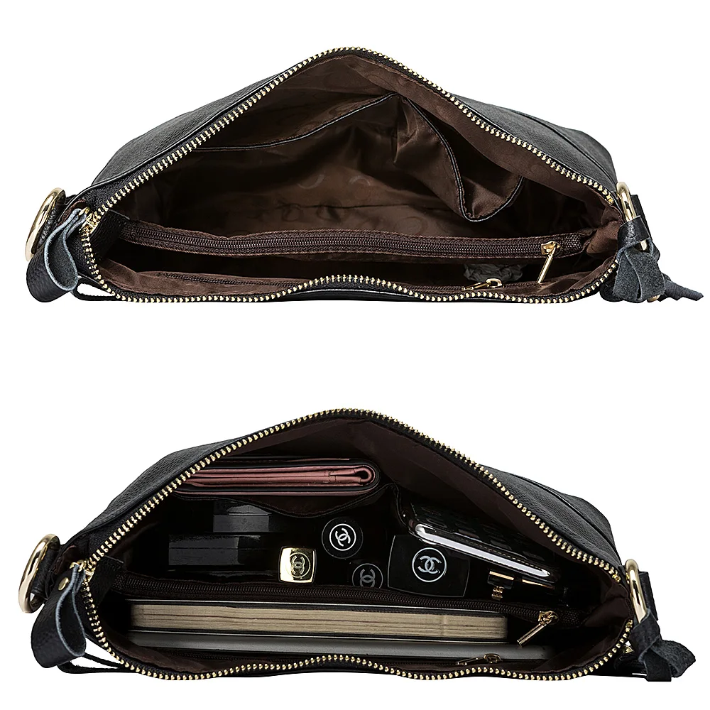 Сумка-хобо Zency женская из 100% натуральной кожи саквояж на плечо мессенджер