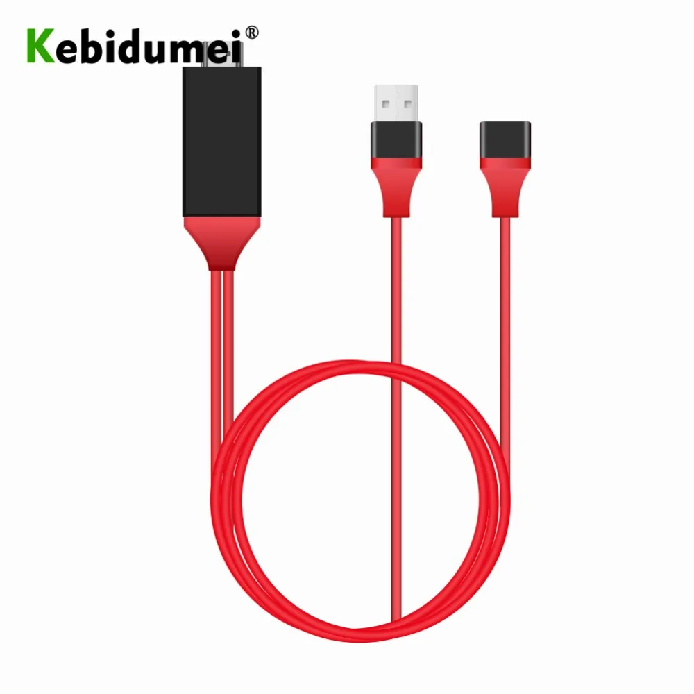 

Проводная ТВ-флешка HD 1080P 1 м, USB гнездо к HDMI-совместимый штекер с USB-экраном зеркального отображения мощности для IOS, обычного кабеля Android