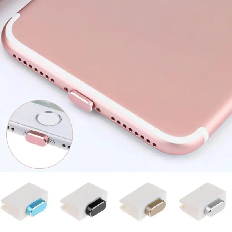 

Metal Skin PC Charger Port Anti-Dust Plug For IPhone 7 Charging Port Dust Pug Cap Stopper Cover Phone Accessories