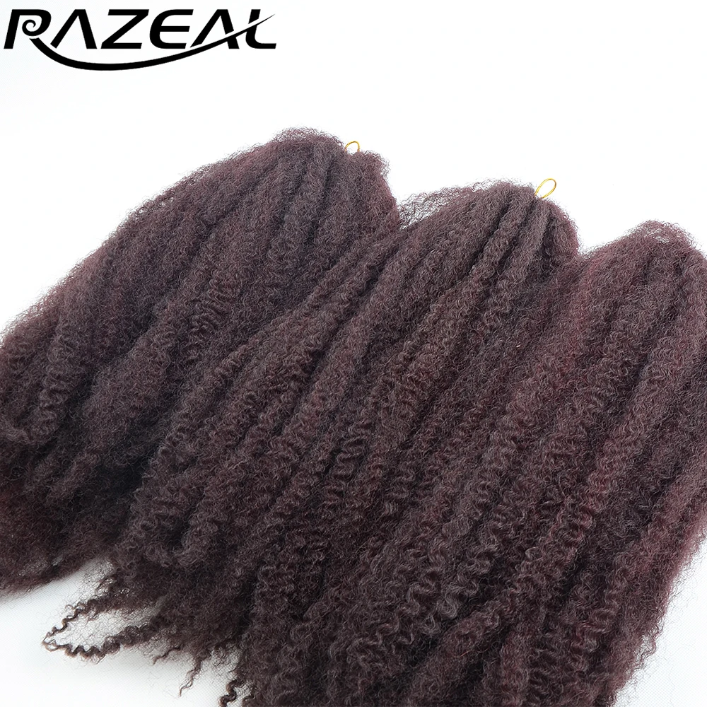

Razeal 100g Afro Kinky Marley Braid Hair Crochet Braids Synthetic Braiding Hair Extension High Temperature Fiber