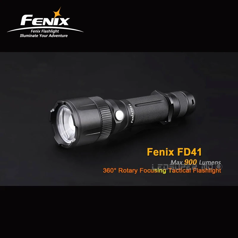 360 градусов Поворотная фокусировка Fenix FD41 900 люмен XP-L светодиодный тактический фонарь с прожектором