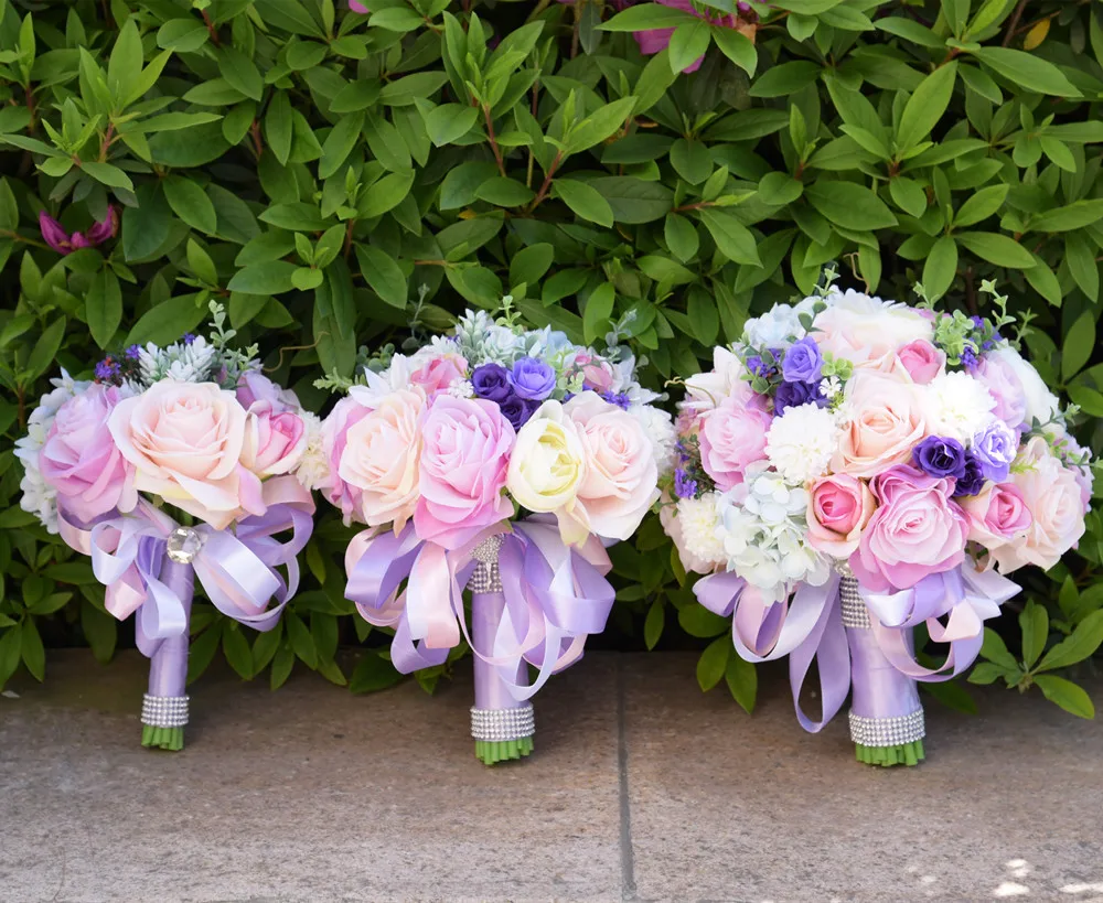 

Artificial Wedding Flowers Wedding Bouquets For Brides Outside Wedding Brooch Bridal Bouquets Three Sizes Buque de noiva