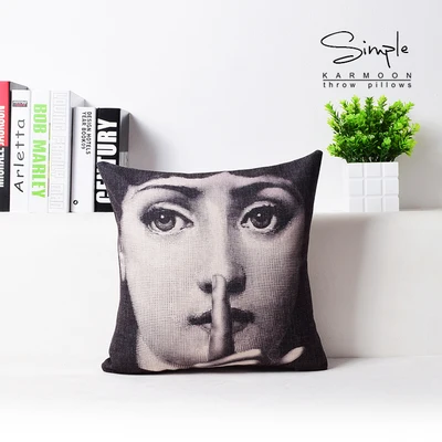 Нордические фигурки Fornasetti Art Master Home Декоративная Подушка плотная льняная наволочка диванная подушка - Цвет: H