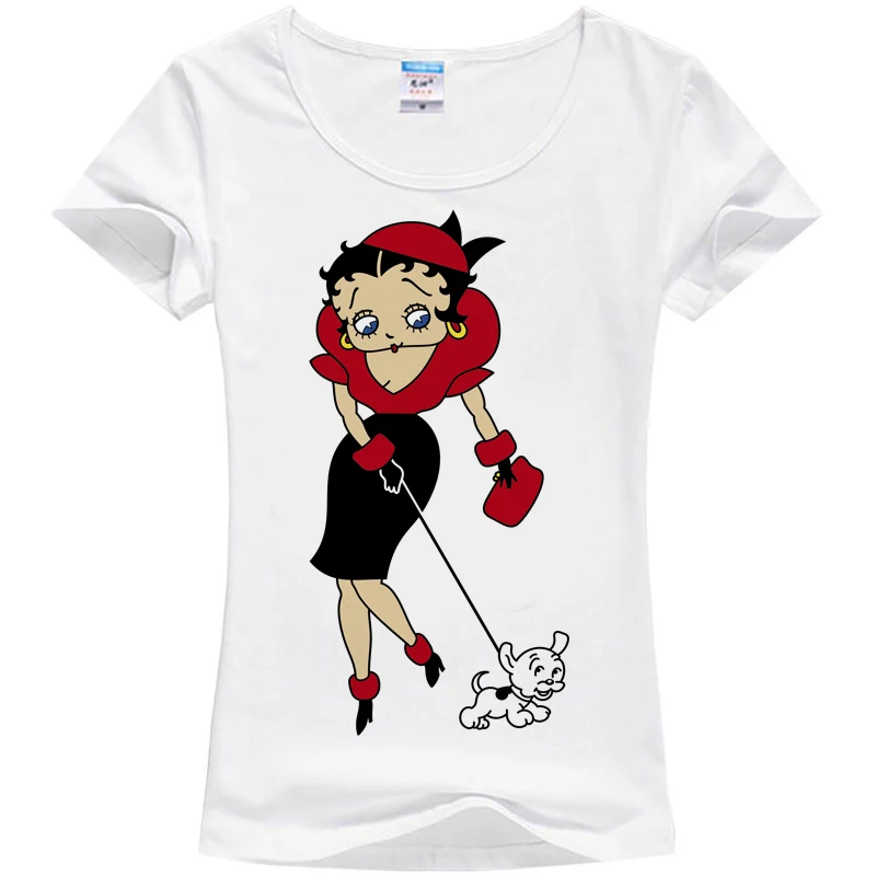 Betty boop футболка летние модные женские туфли с коротким рукавом Футболка Vsuprem teet