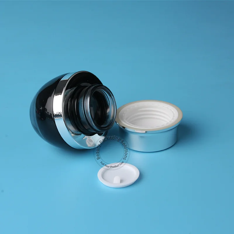 Пустая стеклянная банка для крема 30 г Черная Женская Косметическая флакон лица