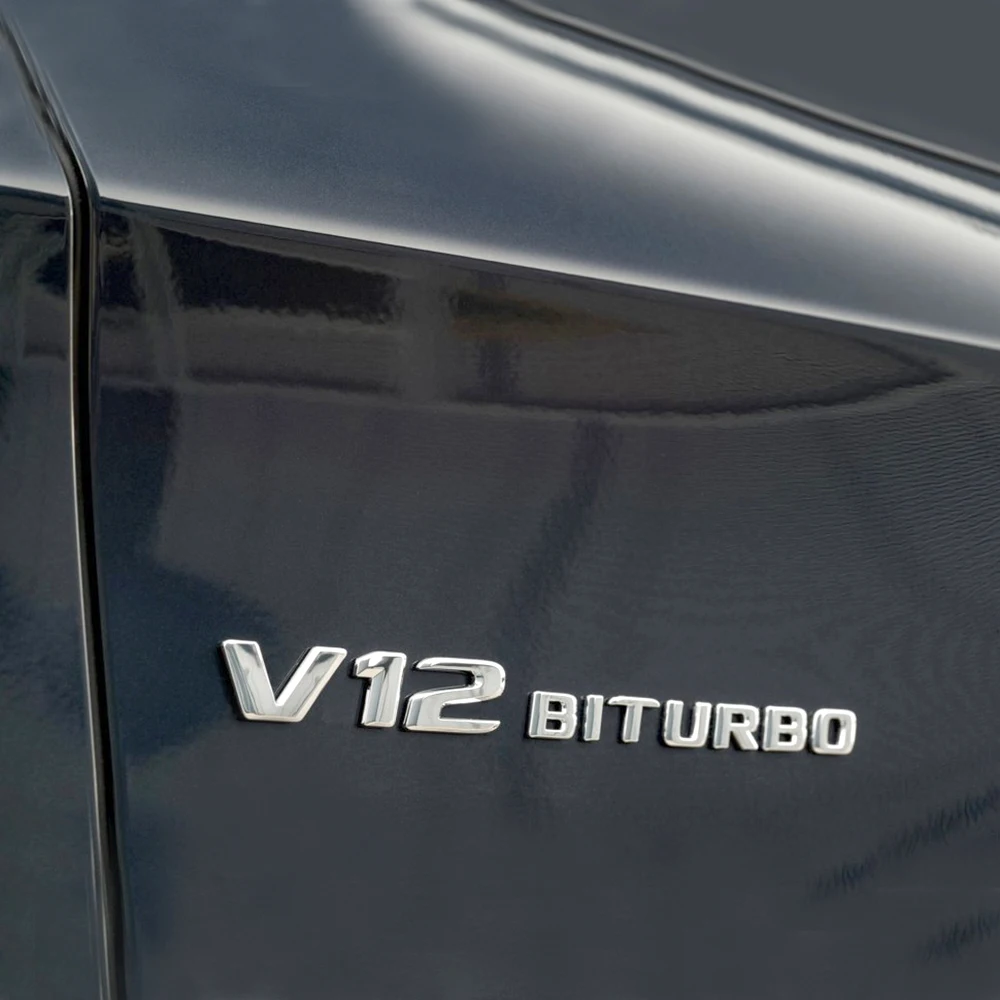 V12 BITURBO логотип автомобильный брызговик боковая эмблема 3D наклейка для Mercedes Benz AMG A
