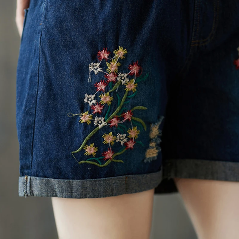 Летние шорты с высокой талией женские свободные стрейчевое большого размера