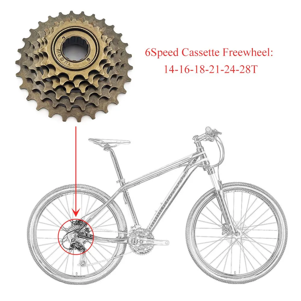 6/7 Скоростные Велосипеды Freewheel 6 7 скоростная кассета свободного хода велосипеда 14
