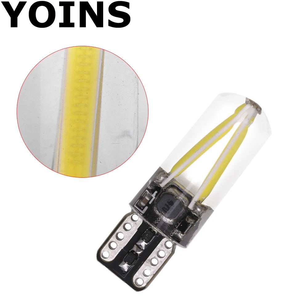 2x T10 W5W силиконовый чехол LED автомобильная парковочная лампа CAN шина COB силикагель