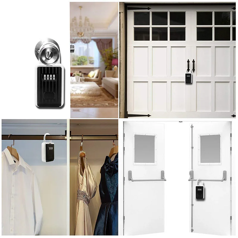 Key Storage Lock Box with 4-Digit Combination Hanging Safe for Indoor Outdoor UY8 | Безопасность и защита