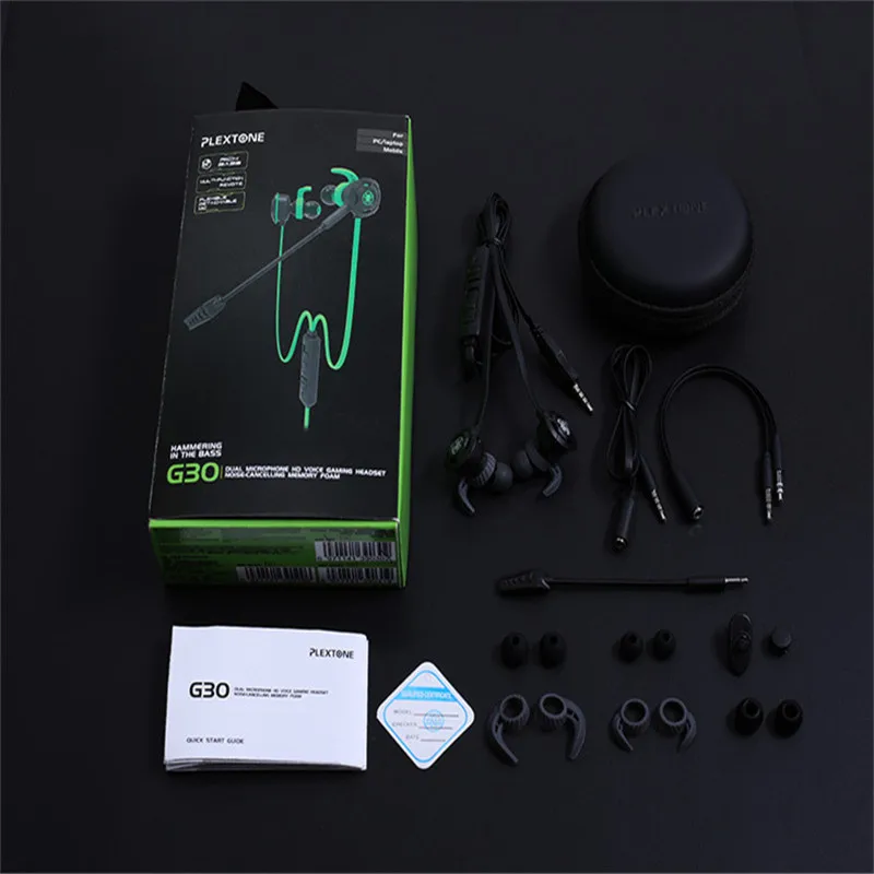 Plextone G30 PC игровая гарнитура с микрофоном в ухо бас шумоподавление наушники с микрофоном для телефона компьютера геймера PS4