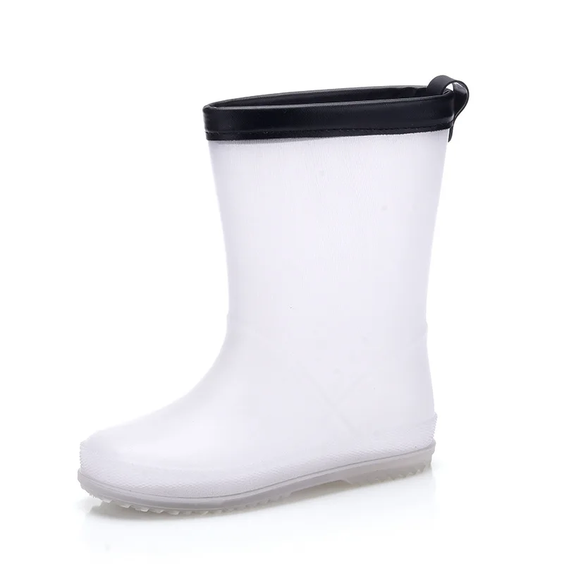 

Kids Rain Boots Light Casual White Waterproof Antiskid Mid-calf Toddler Infant Slip-on Water Shoes