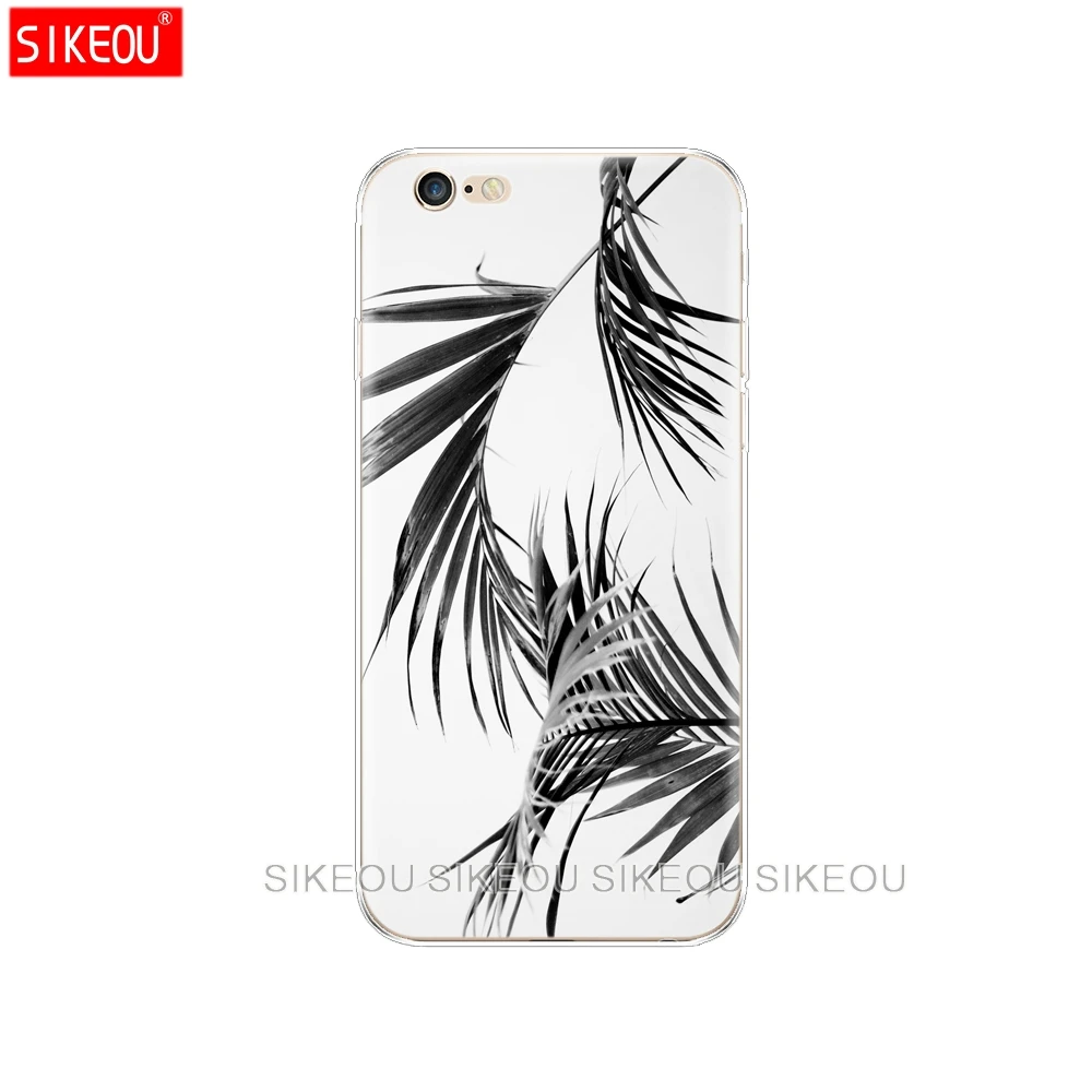 Силиконовый чехол для телефона Iphone 6X8 7 6s 5 5s SE 2020 Plus 10 XR XS 11 pro Max с черными и белыми