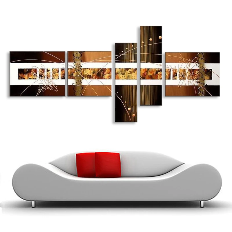 Картина маслом абстрактная картина ручная роспись золотой цвет для гостиной