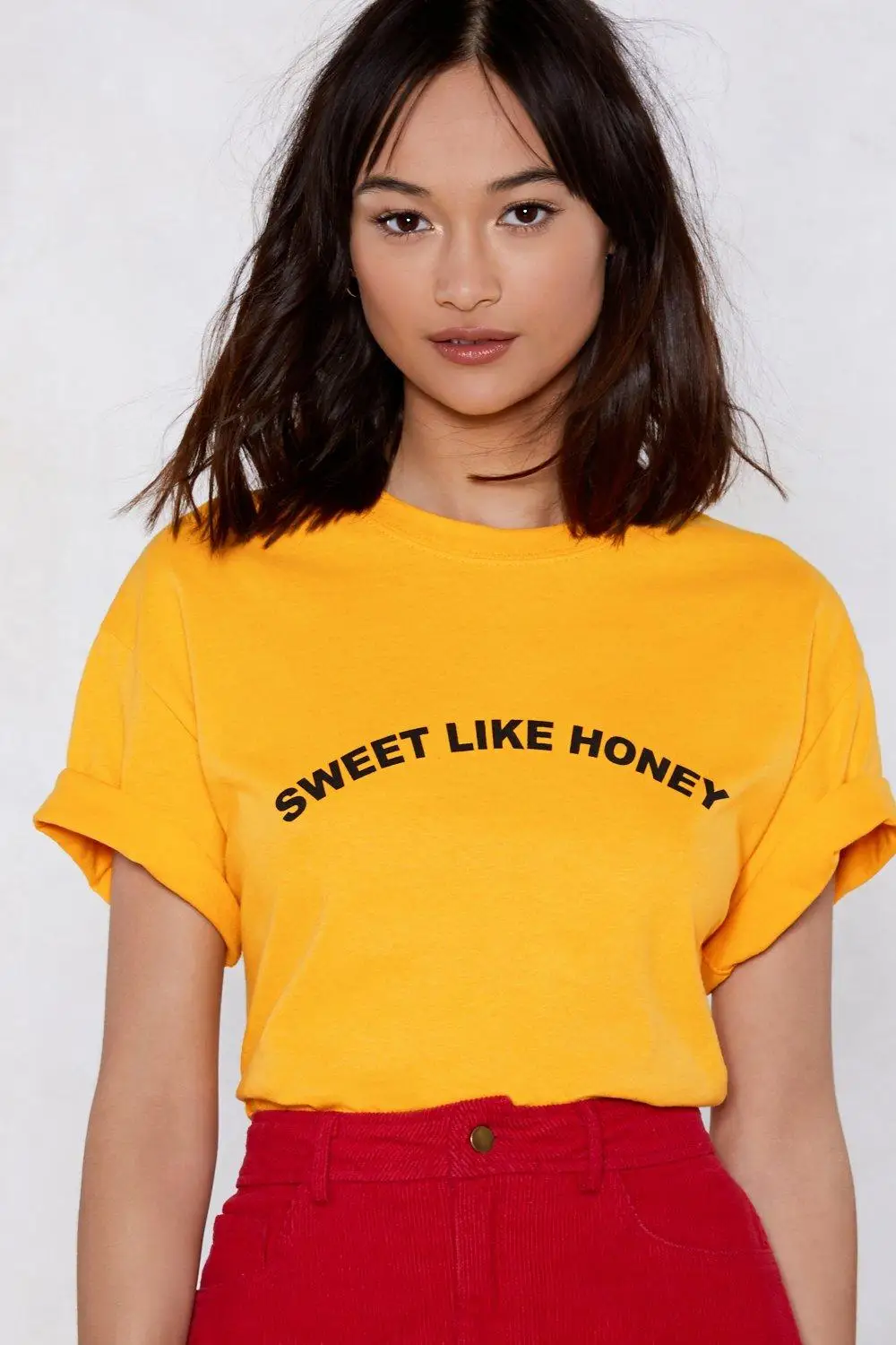 Футболка женская с надписью Sweet Like Honey модный топ для влюбленных пар и медовых