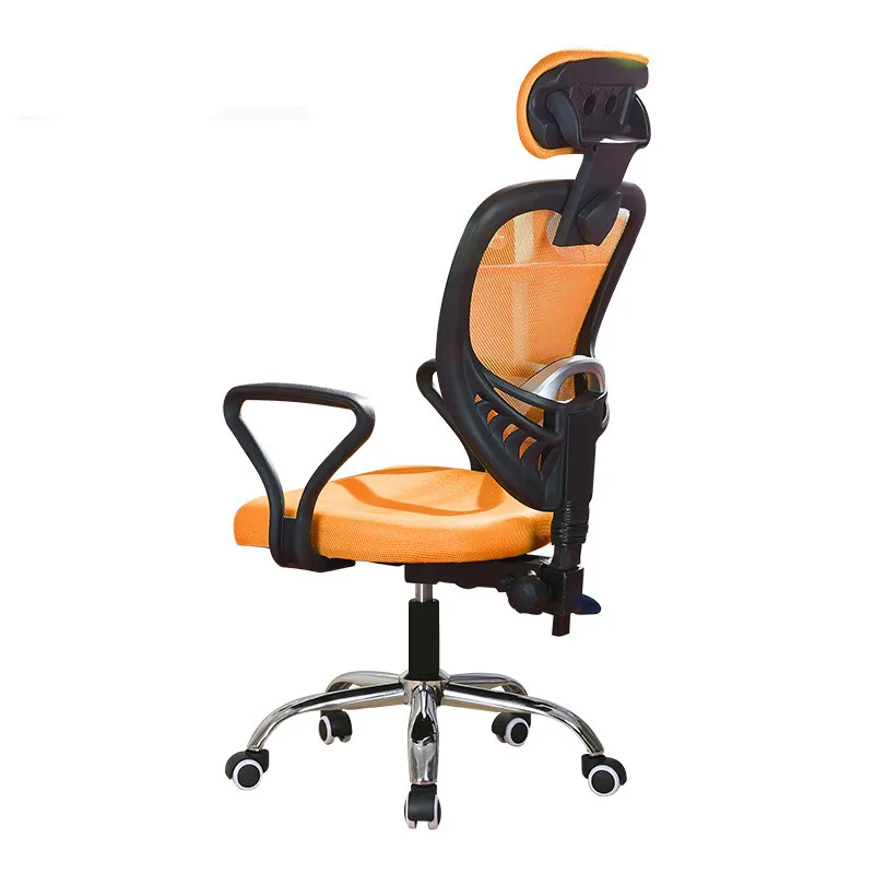 Эргономичный офисный стул яркого цвета удлиненная спинка сетка кресло для