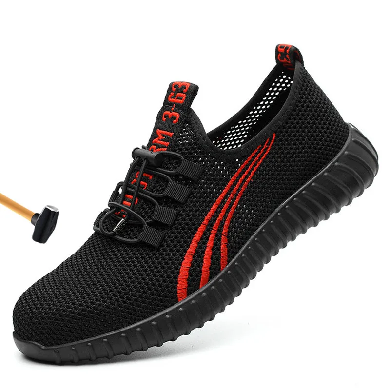 Дышащие мужские рабочие ботинки со стальным носком Летняя Рабочая обувь для