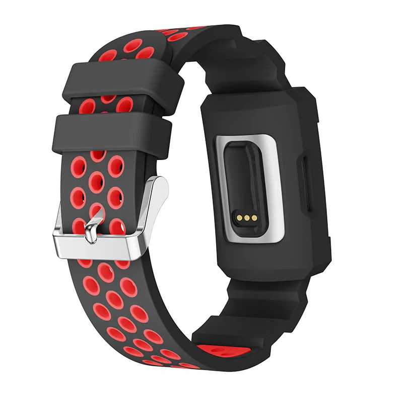 Duszake Band для Fitbit Charge 3 с чехлом силиконовые дышащие полосы с противоударной защитной рамкой бампера
