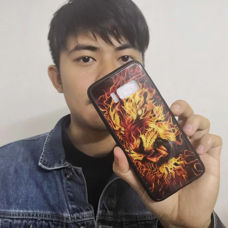 Чудо-яд чехол в виде светящегося стекла для samsung Galaxy S10 S9 S8 PLUS Мстители задняя крышка для Galaxy Note 10 Pro 9 8 чехол для телефона