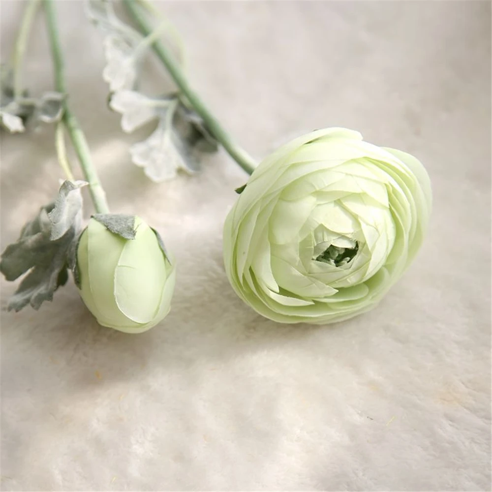 3 головки поддельные цветок лотоса Красивые Искусственные Англия ранункулус