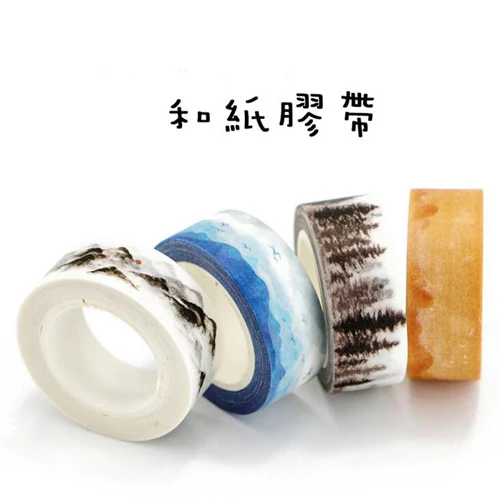 1 шт. китайский мыть Картина Пейзаж Стиль украсить Стикеры ленты школьные