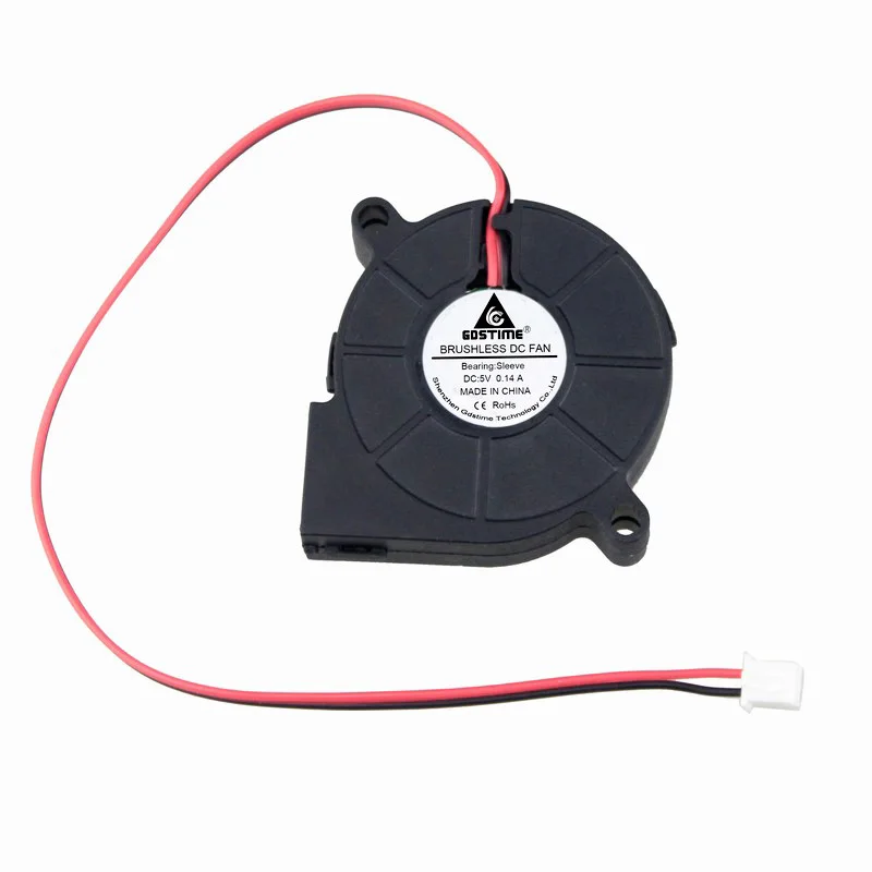 5 Pieces Gdstime 50x15mm 5015 2Pin DC 5V Blower Fan Cooler 50mm x 15mm 0.14A Brushless Cooling 5cm High Speed Two Wires | Компьютеры и