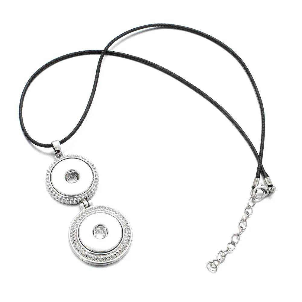 Высококачественное винтажное ожерелье с подвеской на 2 пуговицы кожаной