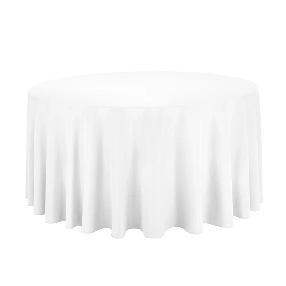 

10Pcs White Round 108" Polyester Tablecloth For Wedding Party Banquet Decoration Hotel Supplies Free Shipping