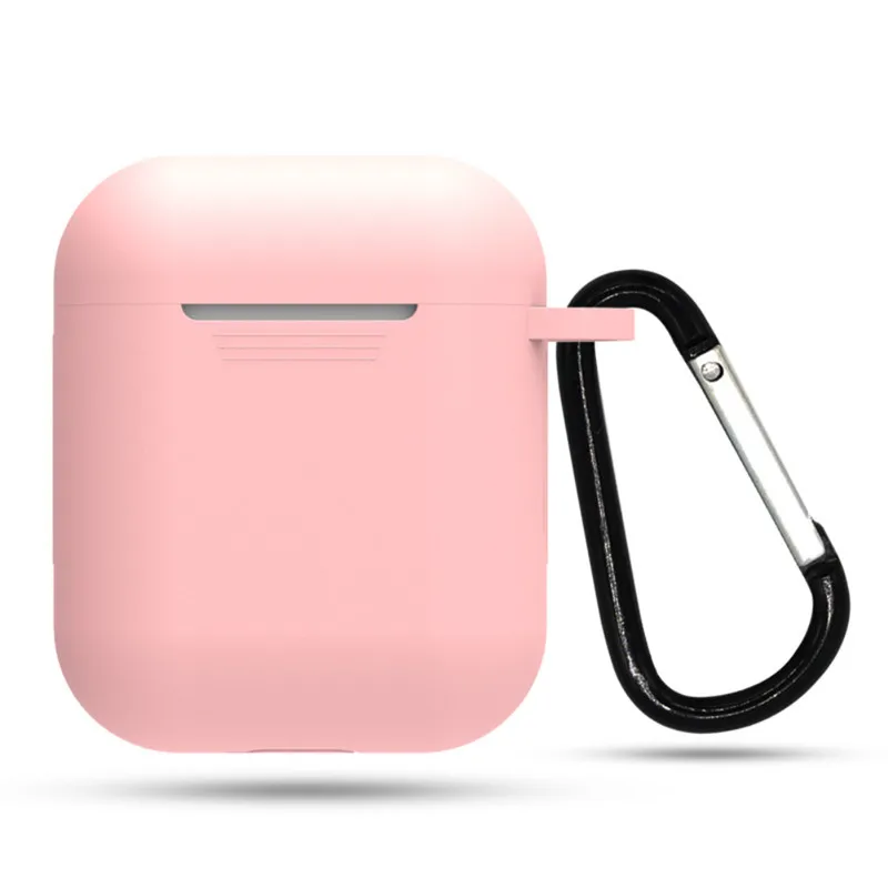 Чехол 2 в 1 для Airpods чехол с карабином крючком ключей силиконовый защитный Bluetooth