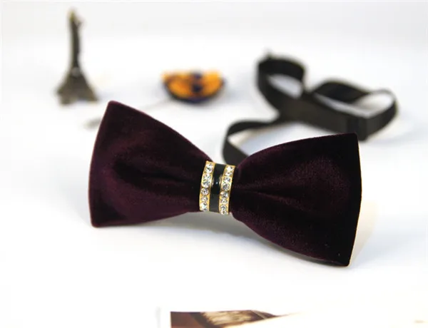 Новый черный/красный/фиолетовый/зеленый/синий однотонный галстук бабочка