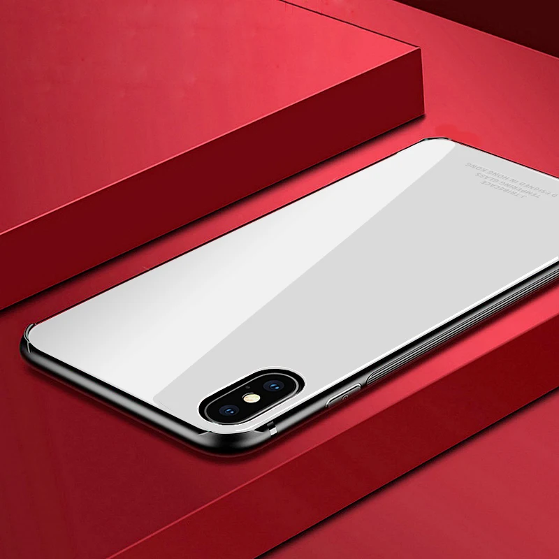 Защитный чехол GUSGU с полным покрытием для iPhone X задняя крышка из ТПУ закаленным