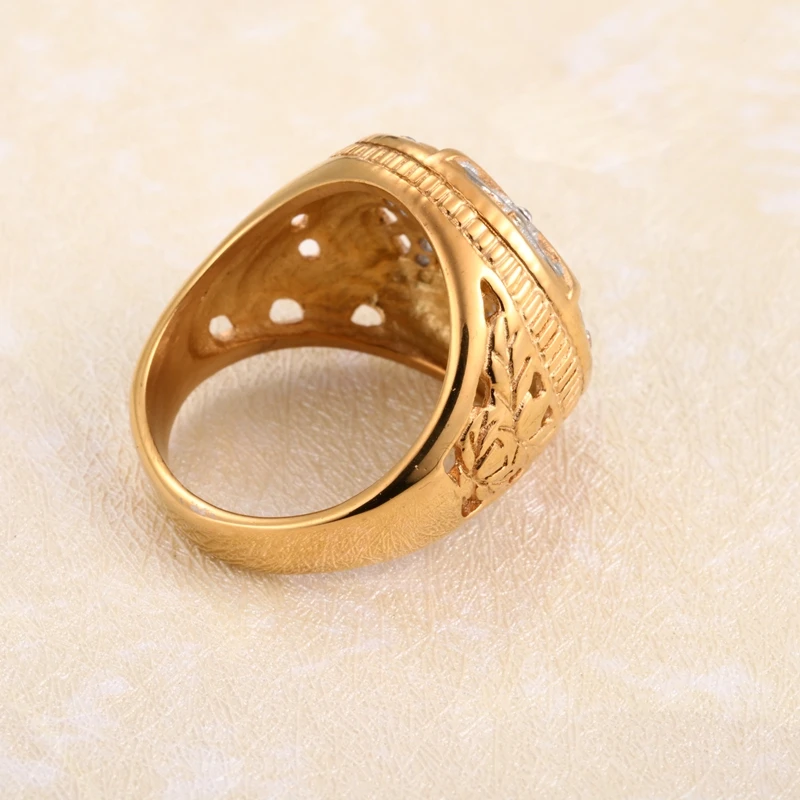 Masonic Freemason Order of the Eastern Star Rings - 316L Stainless Steel Gold for Men and Women, including female rings. image 4