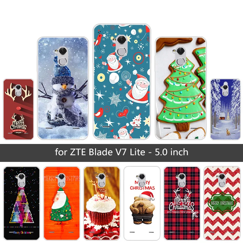 Силиконовый чехол для ZTE Blade V7 Lite тонкий телефона 5 0 дюйма с Рождеством чехлы V 7