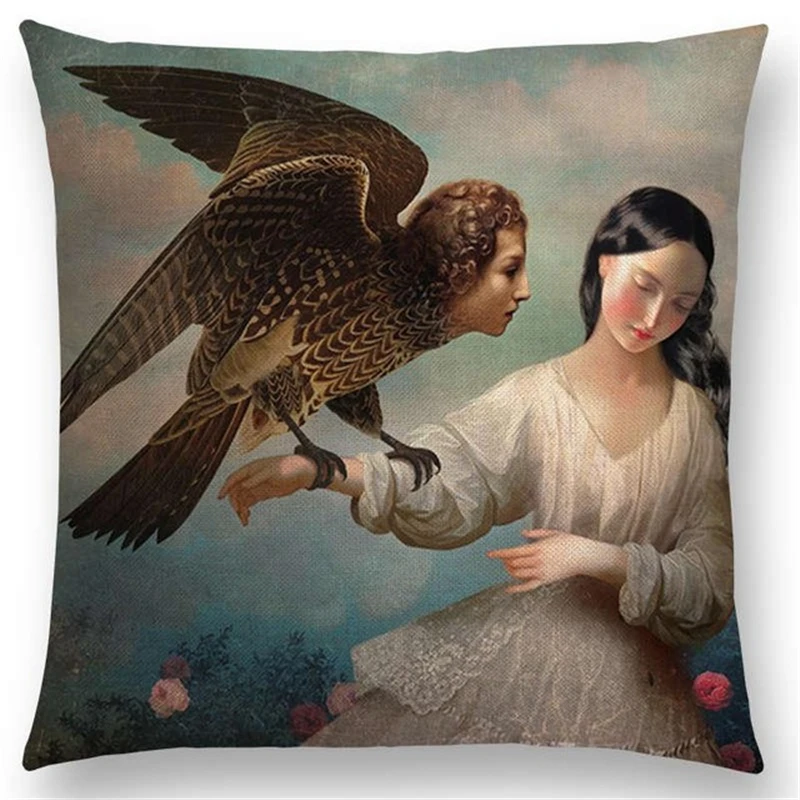 New Elegant Lady Cute Girl Cushion Cover Shakespeare Imagine Fantasy Oil Painting Dreamy Feeling Fable Fate Thorw Pillow Case | Дом и сад