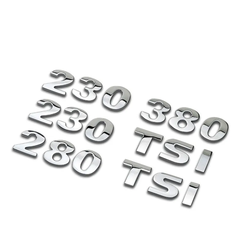 Хромированный ABS 230 280 330 380 TSI серебряные буквы цифры автостайлинг установка