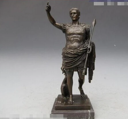 ZSR 1121 + римский император Юлий Цезарь Август Чистая медь и бронза скульптура | Дом