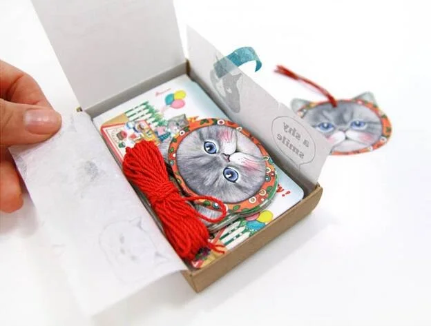 

100pcs/set kawaii uncle cat bookmark stickers flashcards best gift for reader book marks stationery office papelaria