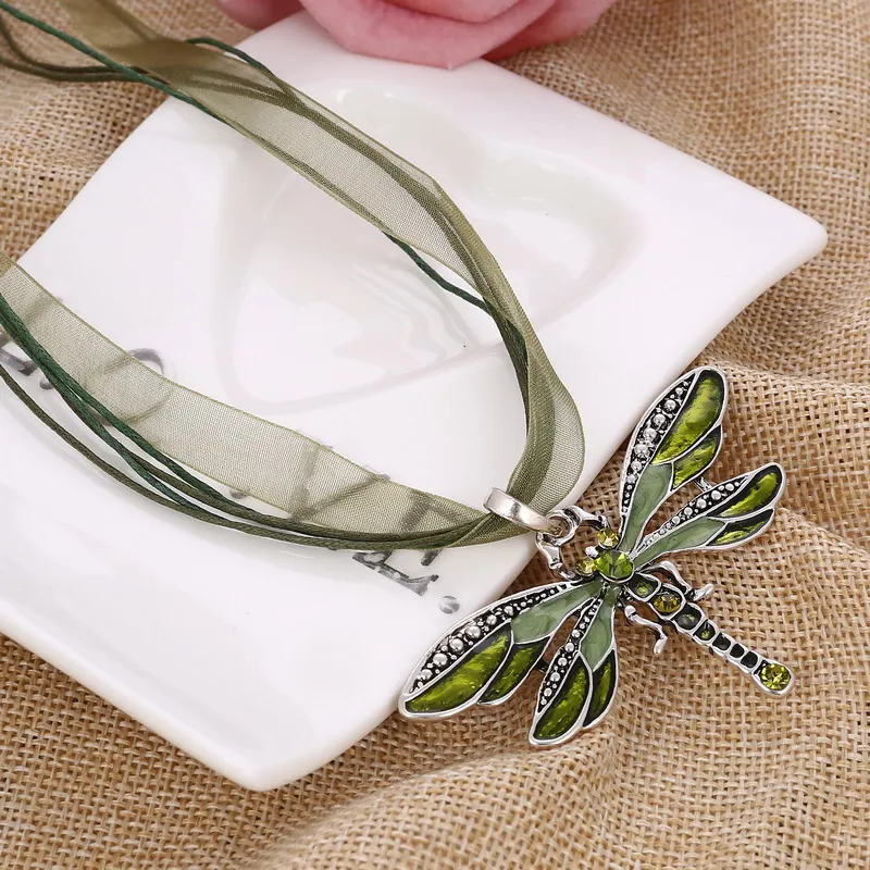 Многоцветная подвеска в виде стрекозы массивное ожерелье Женская этническая