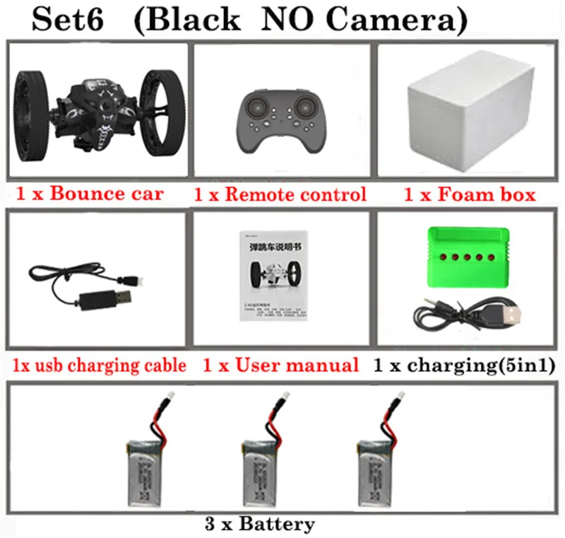 set6 Attiw C6-YW/C6 2,4G прыжки автомобиля с WI-FI Камера гибкими колесами вращение светодиодный ночной Светильник RC робот высокого Stunt автомобилей отказов автомобиля - Цвет: set6