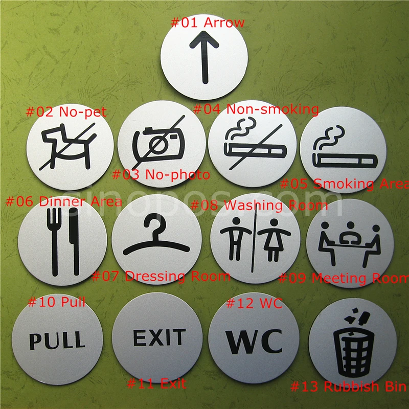 Дверной знак для кладовой комнаты Алюминиевый металлический чайный шкаф зона