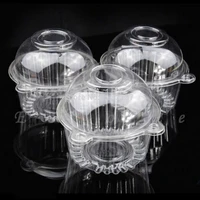 new 100pcs clear plastic single cupcake cake case muffin dome holder box container for kitchen accessories
