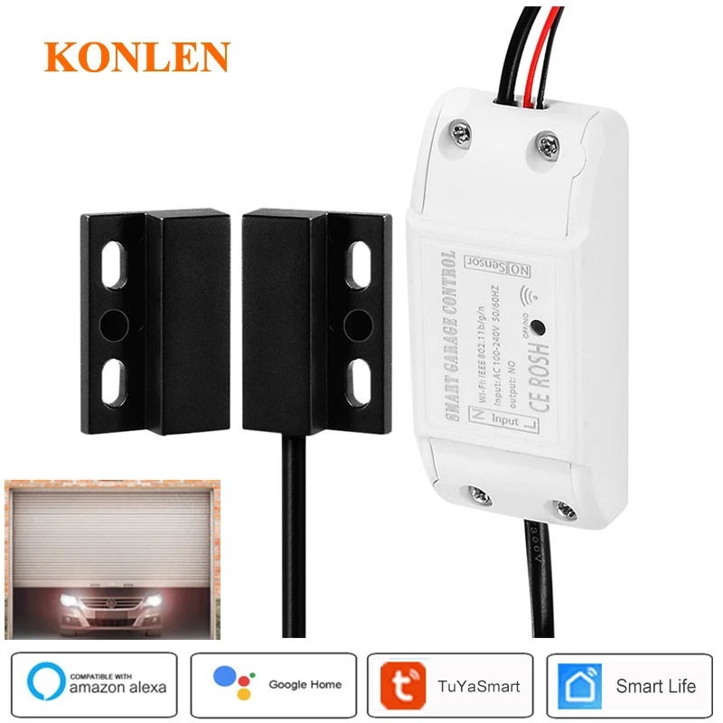 KONLEN Wi-Fi электрическая гаражная дверь Открыватель ворот реле переключатель контроллер Tuya умный дом автоматический Alexa Google Home мини ifttt