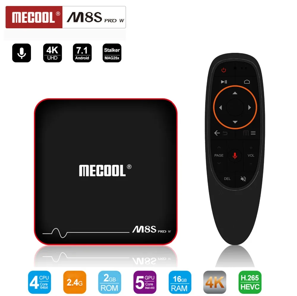 ТВ-приставка Mecool M8S PRO W с голосовым управлением Android 7 1 Amlogic S905W 2 ГБ/16 ГБ медиаплеер